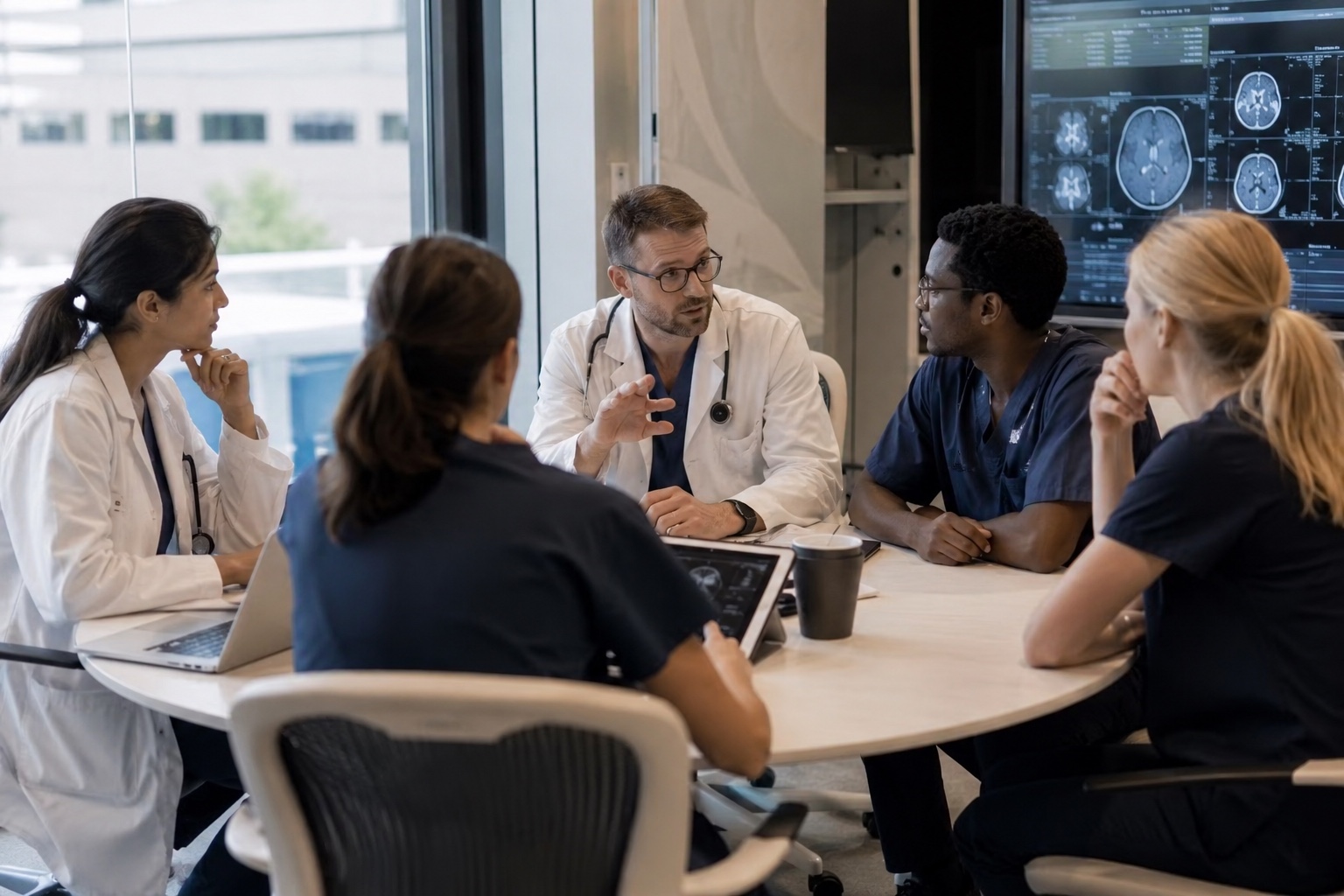 Students collaborating on AI health technology at SVIHT